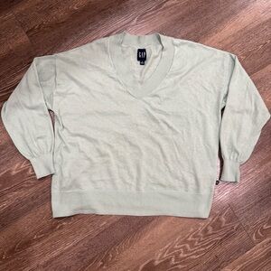 GAP Light Green V-Neck Sweater